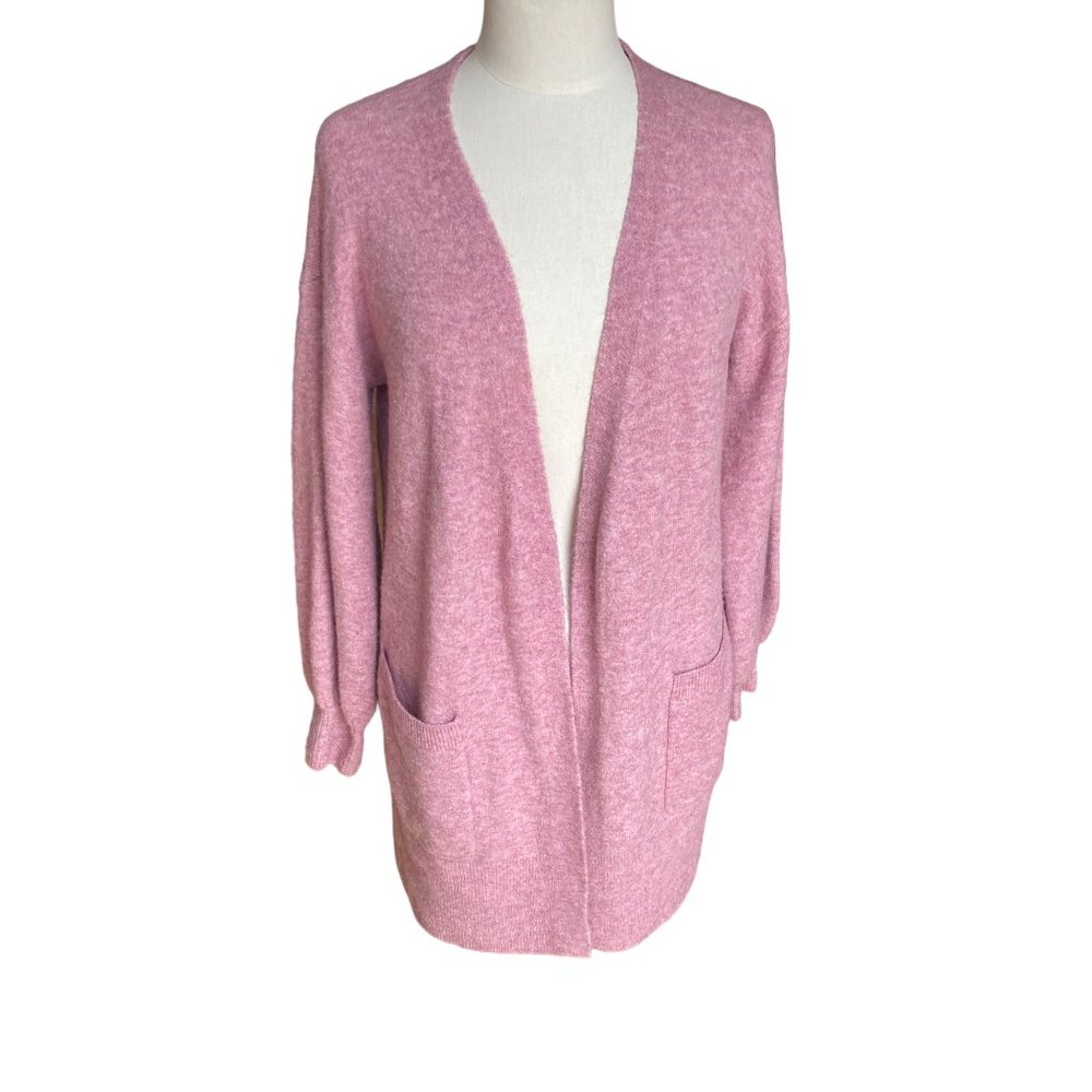 Madewell Edgewater Coziest Yarn Cardigan Wool Alpaca Bubble Sleeve Longline -S
